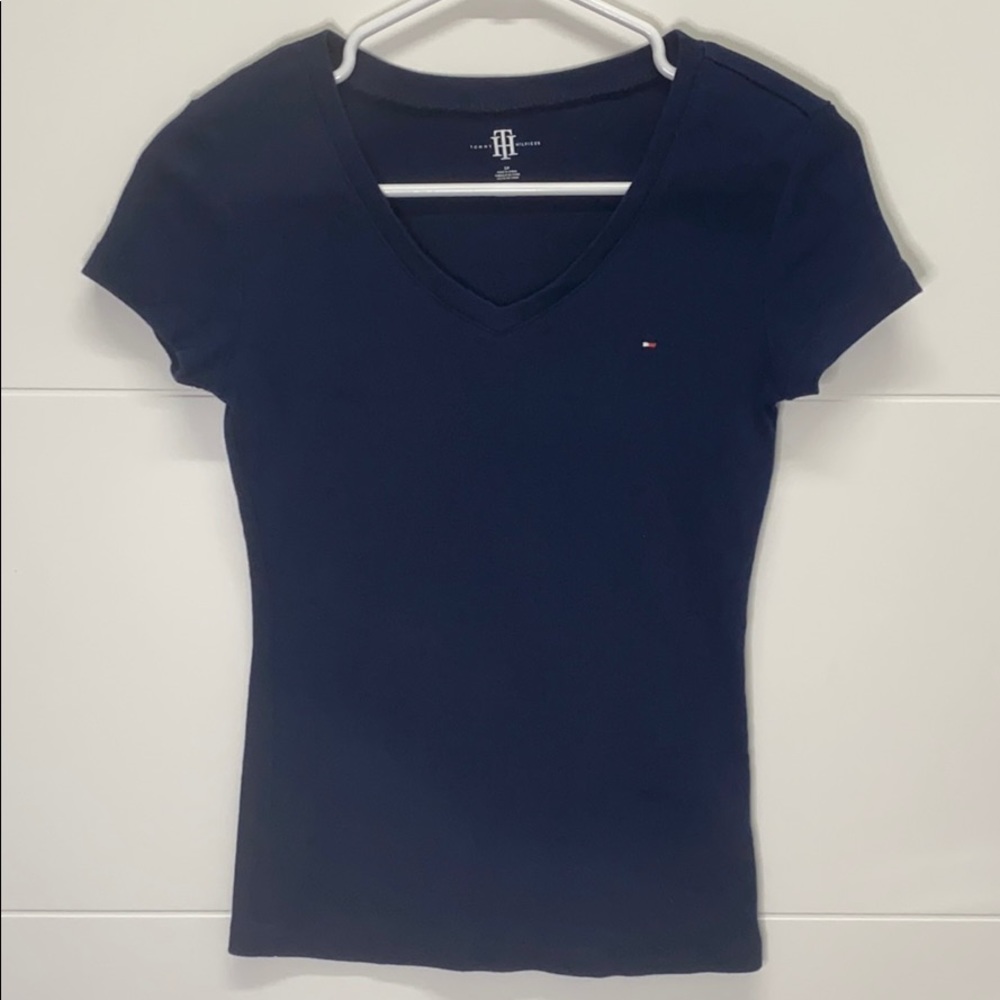 Tommy Hilfiger Royal Blue Woman V Neck T-shirt